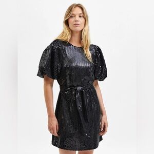 NWOT Selected Femme Women’s Black Sequin Mini Dress